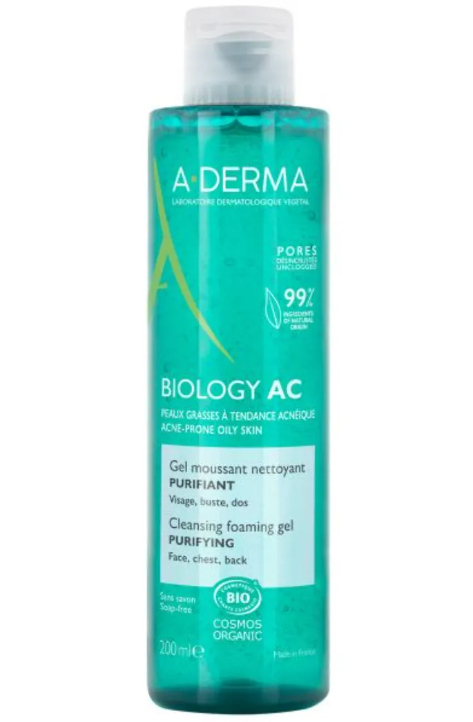 A-Derma Biology AC Гель пенящийся очищающий, гель, для жирной кожи склонной к акне, 200 мл, 1 шт.