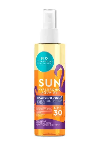 Bio cosmetolog professional спрей солнцезащитный гиалуроновый, spf 30, 190 мл, 1 шт.