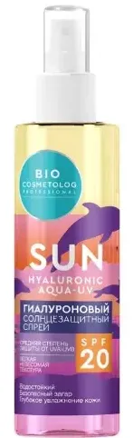 Bio cosmetolog professional спрей солнцезащитный гиалуроновый, SPF20, 190 мл, 1 шт.