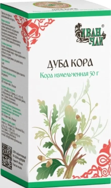 Дуба кора, сырье растительное измельченное, 50 г, 1 шт., Иван-Чай