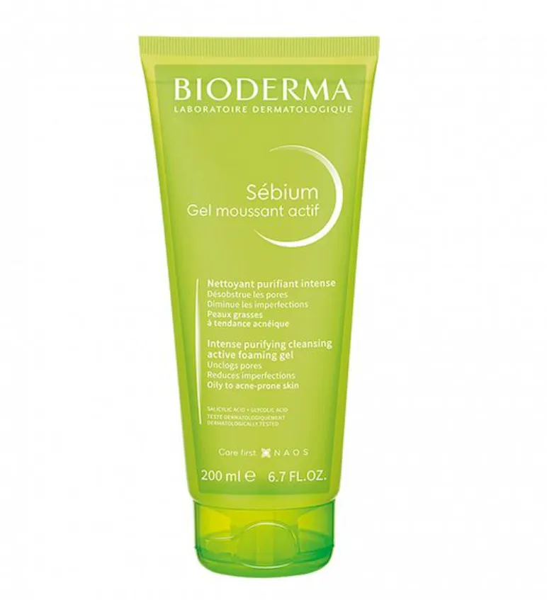 Bioderma Actif Sebium Гель для умывания интенсивный, гель, для комбинированной кожи, 200 мл, 1 шт.