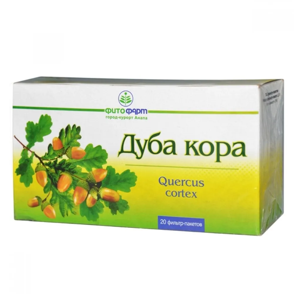 Дуба кора, сырье растительное-порошок, 1.5 г, 20 шт., Фитофарм