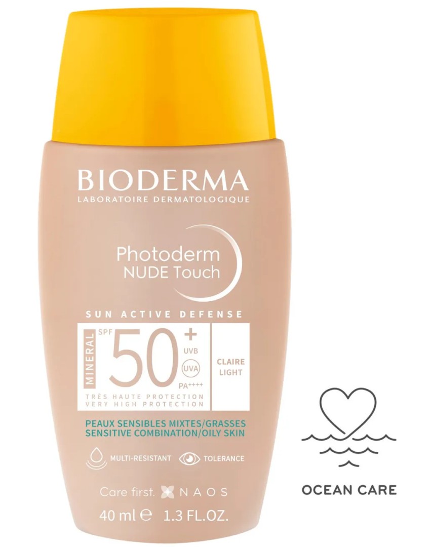 Bioderma Photoderm Cолнцезащитный флюид с тоном SPF50+, флюид, светлый, 40 мл, 1 шт.