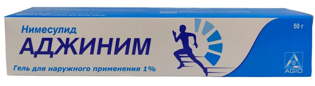 Аджиним Нимесулид, 1%, гель для наружного применения, 50 г, 1 шт.