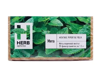 Herb Мяты перечной листья, фиточай, 1.5 г, 20 шт.