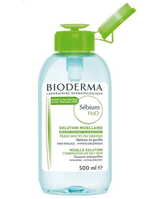 Bioderma Sebium H2O Мицеллярная вода, мицеллярная вода, флакон с дозатором, для жирной кожи, 500 мл, 1 шт.