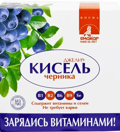 Джели Кисель без сахара, кисель, черника, 25 г, 1 шт.