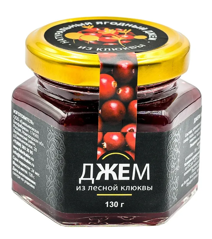 Джем из клюквы, джем, 130 г, 1 шт.