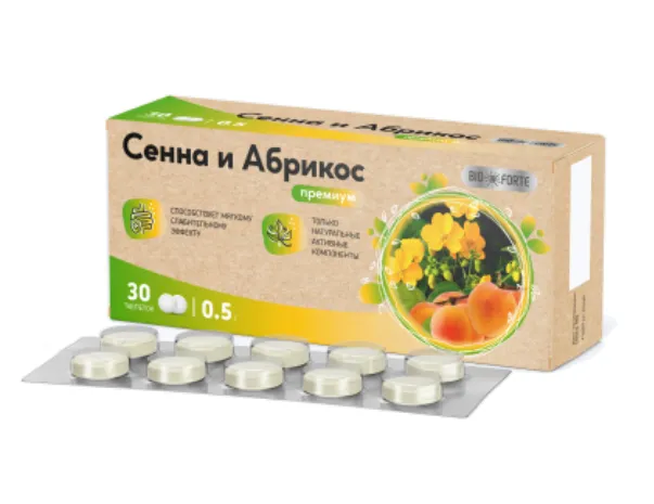 BioForte Сенна и Абрикос, таблетки, 30 шт.