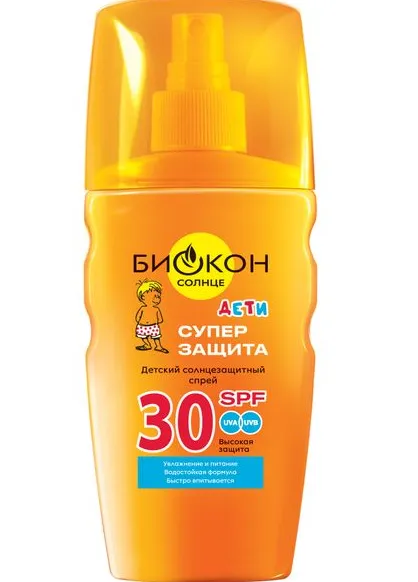 Биокон Солнце Детский спрей для безопасного загара SPF30, спрей, 160 мл, 1 шт.