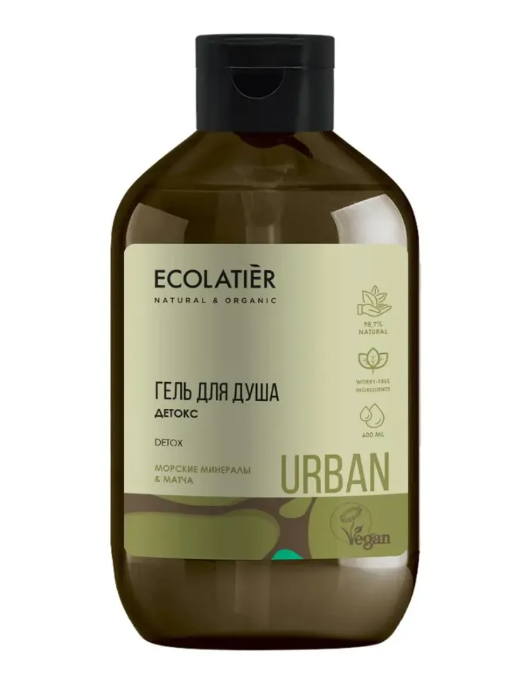 Ecolatier Гель для душа Детокс, гель, морские минералы и матча, 600 мл, 1 шт.