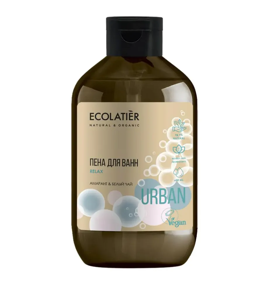 Ecolatier Пена для ванн, пена для ванн, амарант и белый чай, 600 мл, 1 шт.