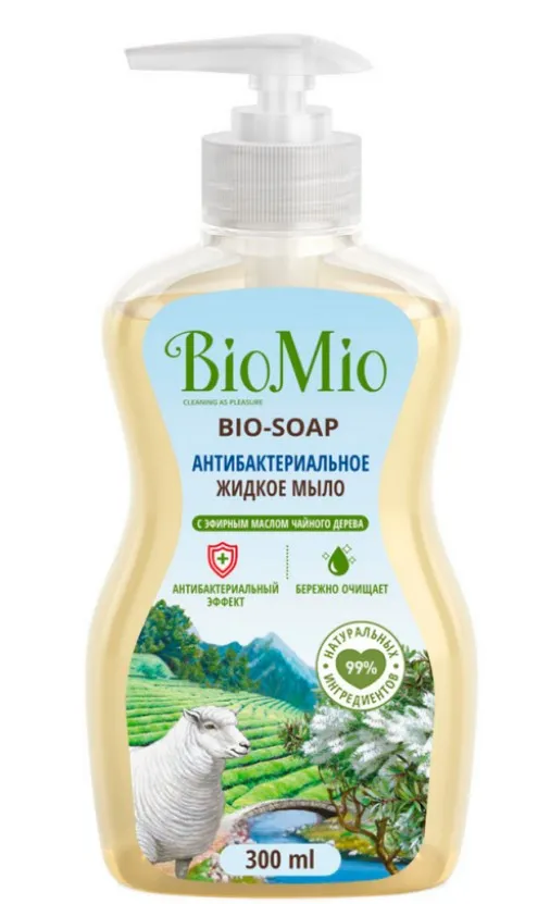 BioMio Bio-Soap Жидкое мыло антибактериальное, мыло жидкое, с эфирным маслом чайного дерева, 300 мл, 1 шт.