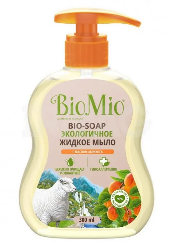 BioMio Bio-Soap Жидкое мыло, мыло жидкое, с маслом абрикоса, 300 мл, 1 шт.