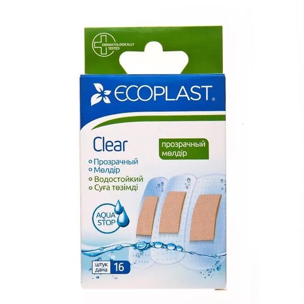 Ecoplast Набор пластырей полимерных Clear, пластырь, прозрачные, 16 шт.