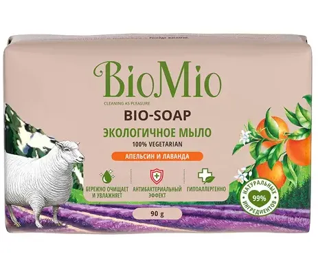 BioMio Мыло туалетное экологичное, Апельсин лаванда мята, 90 г, 1 шт.