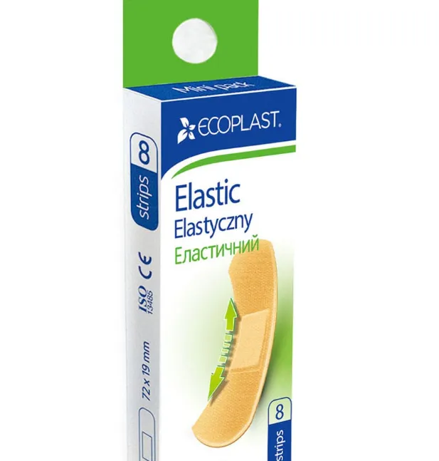 Ecoplast Пластырь бактерицидный Elastic, 72х19 мм, эластичный тканевый, 8 шт.