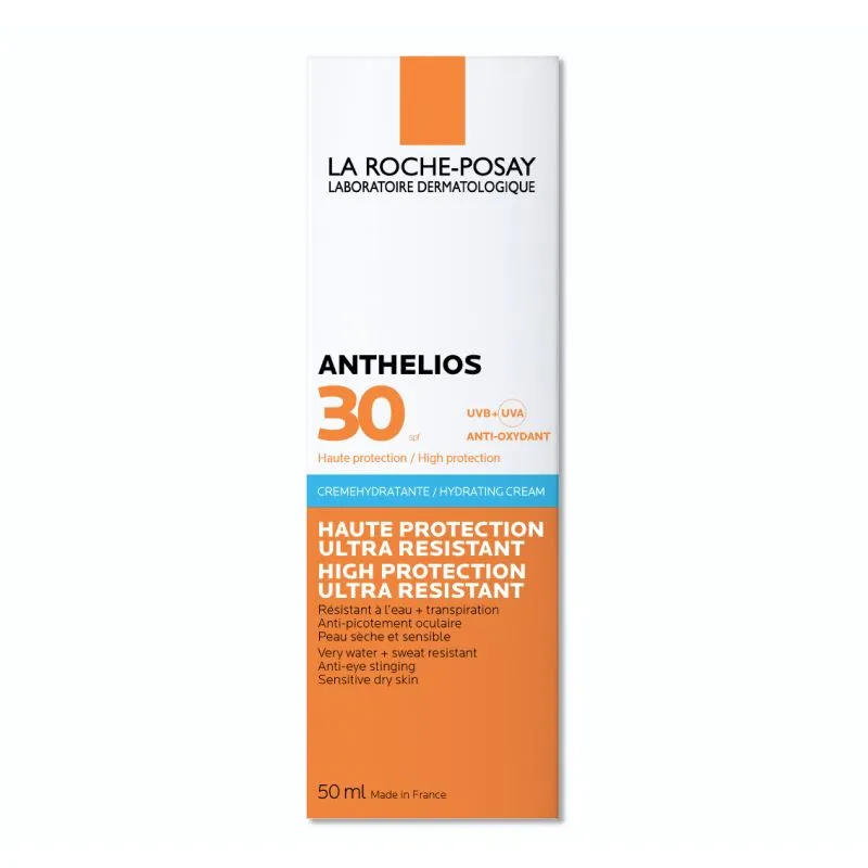 La Roche-Posay Anthelios SPF30 увлажняющий крем для лица и кожи вокруг глаз, крем для лица, для нормальной, сухой и чувствительной кожи, 50 мл, 1 шт.