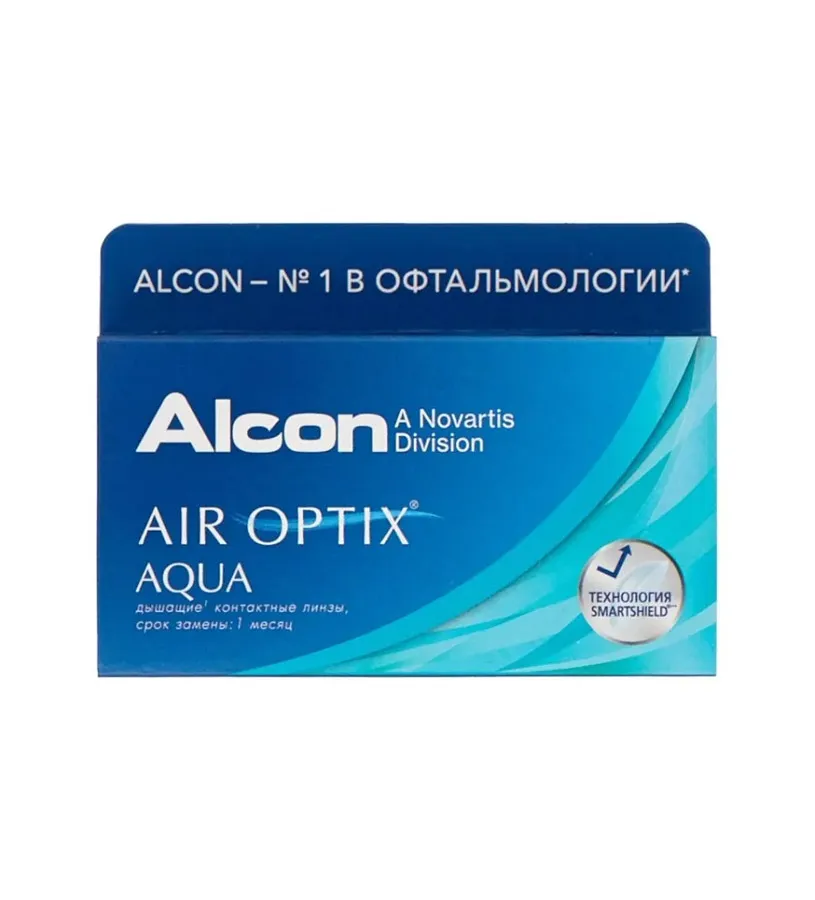 Alcon Air Optix aqua контактные линзы плановой замены, BC=8,6 d=14,2, D(-6.50), стерильно, 6 шт.