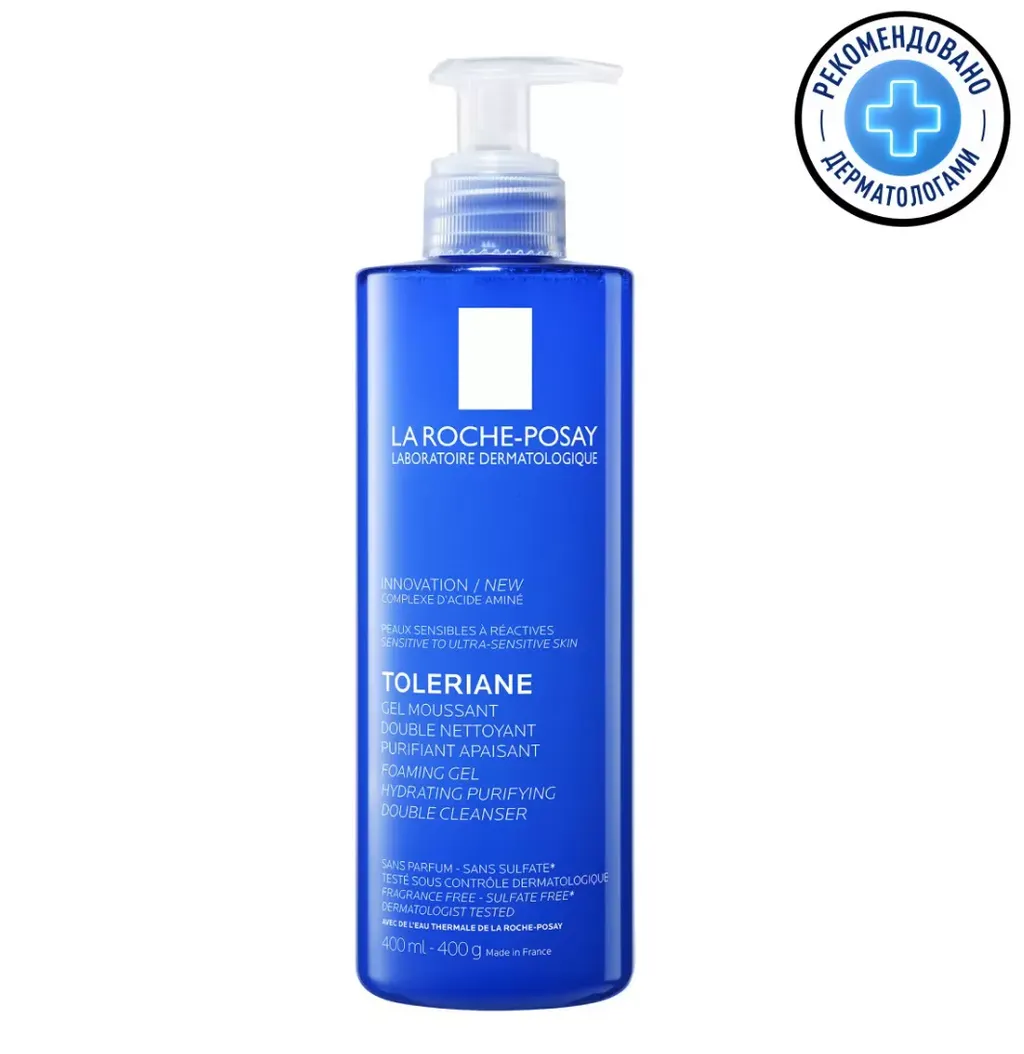 La Roche-Posay Toleriane Очищающая гель-пенка для лица, гель-пенка, двойного действия, 400 мл, 1 шт.