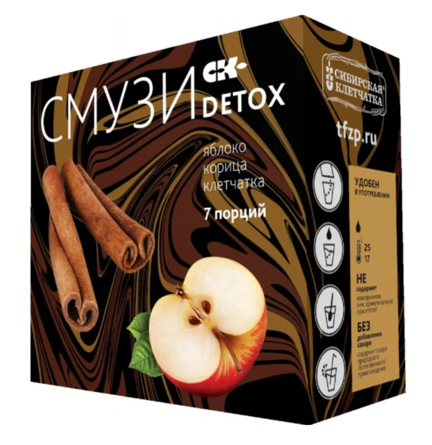 Сибирская клетчатка Смузи DETOX, яблоко корица, 12 г, 7 шт.