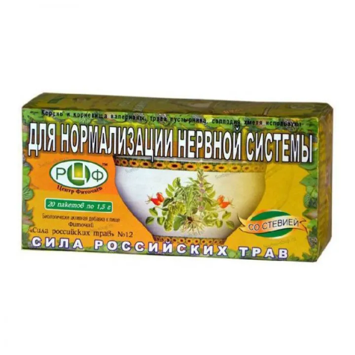 Сила Российских Трав Фиточай №12, при заболеваниях нервной системы, 1.5 г, 20 шт.