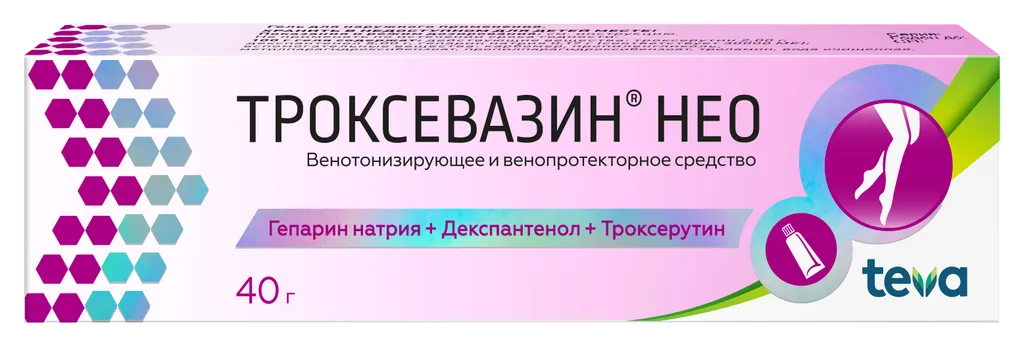 Троксевазин Нео, гель для наружного применения, 40 г, 1 шт.