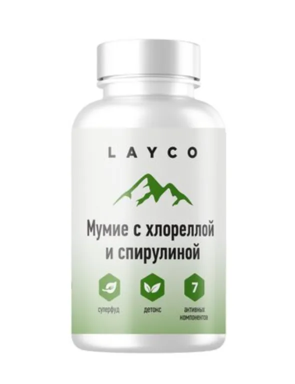 Layco Мумие с хлореллой и спирулиной, капсулы, 30 шт.