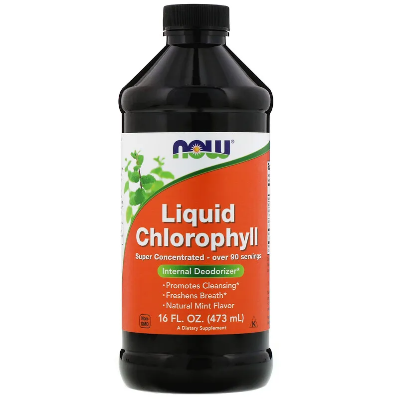 Now Liquid Chlorophyll Хлорофилл жидкий, жидкость для приема внутрь, мятный вкус, 473 мл, 1 шт.