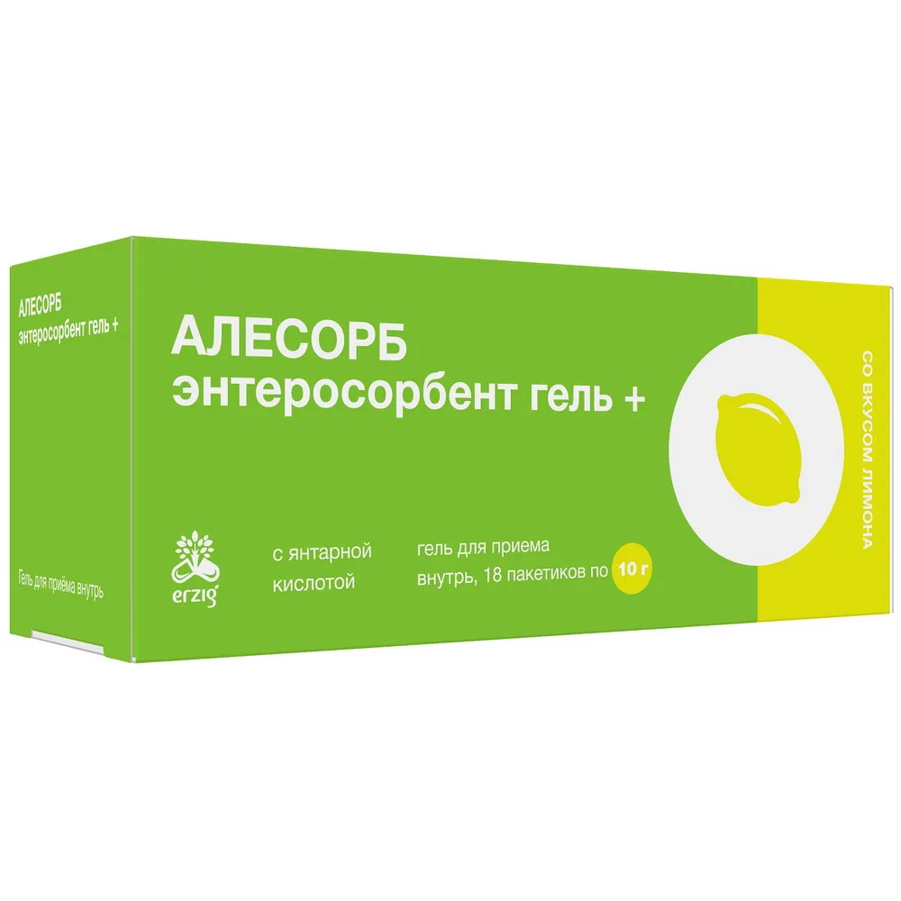 Алесорб Энтеросорбент Гель, гель для приема внутрь, лимон, 10 г, 18 шт.