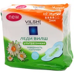 Леди Вилш Прокладки ультратонкие нормал, 4 капли, прокладки гигиенические, поверхность сеточка, 10 шт.