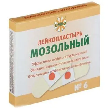 Leiko Пластырь мозольный, 2х7см, 6 шт.