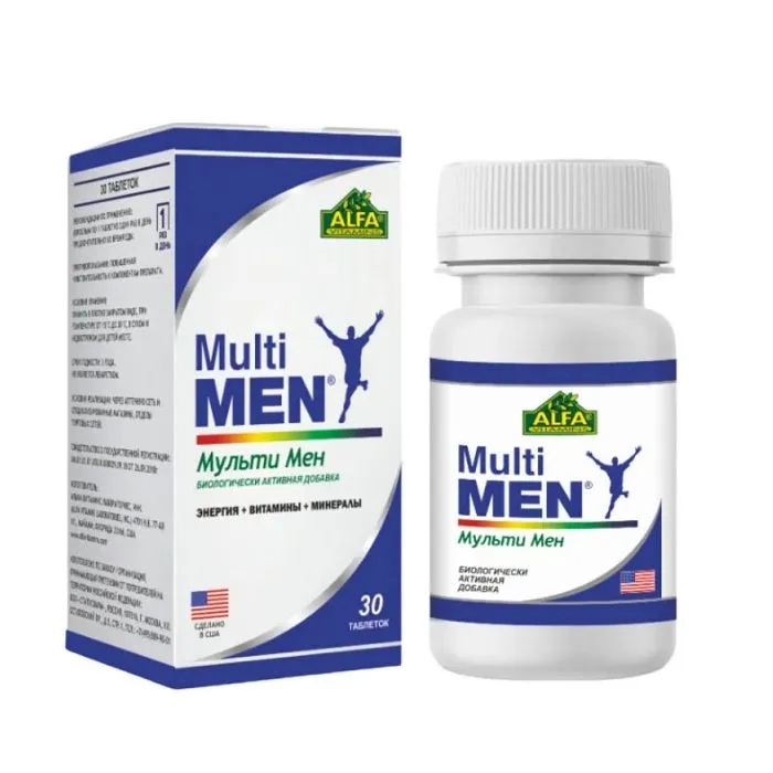 Alfa Vitamins Мульти Мен витаминно-минеральный комплекс, 1230 мг, таблетки, 30 шт.