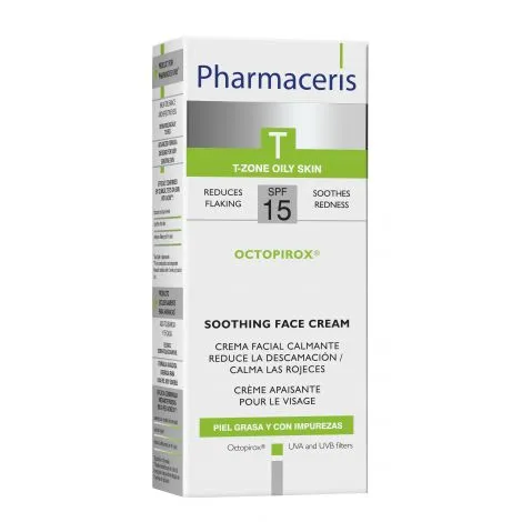 Pharmaceris T Octopirox Крем успокаивающий, SPF15, крем для лица, дневной, 30 мл, 1 шт.