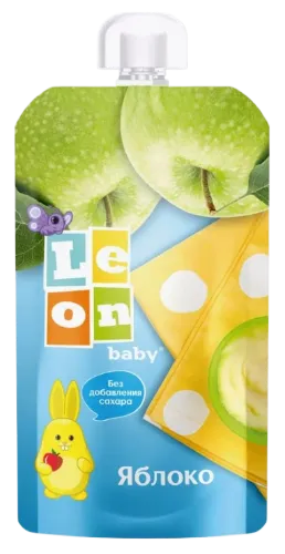 Leon baby Пюре Яблоко, для детей с 4 месяцев, пюре, 150 г, 1 шт.