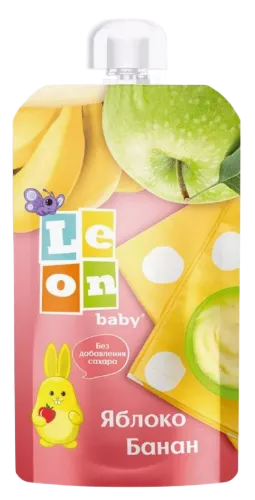 Leon baby Пюре Яблоко Банан, для детей с 6 месяцев, пюре, 150 г, 1 шт.