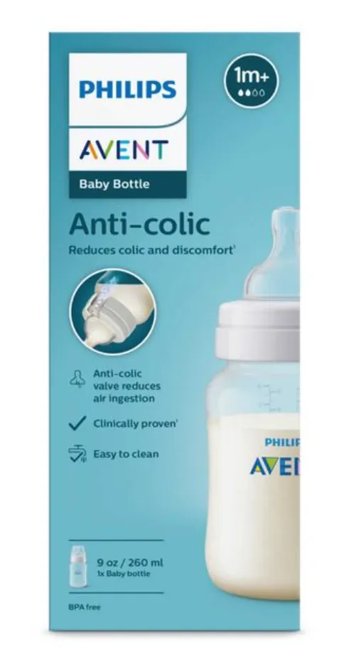 Philips Avent Anti-colic Бутылочка с силиконовой соской, SCY103/01, для детей с 1 месяца, бутылочка для кормления, 260 мл, 1 шт.