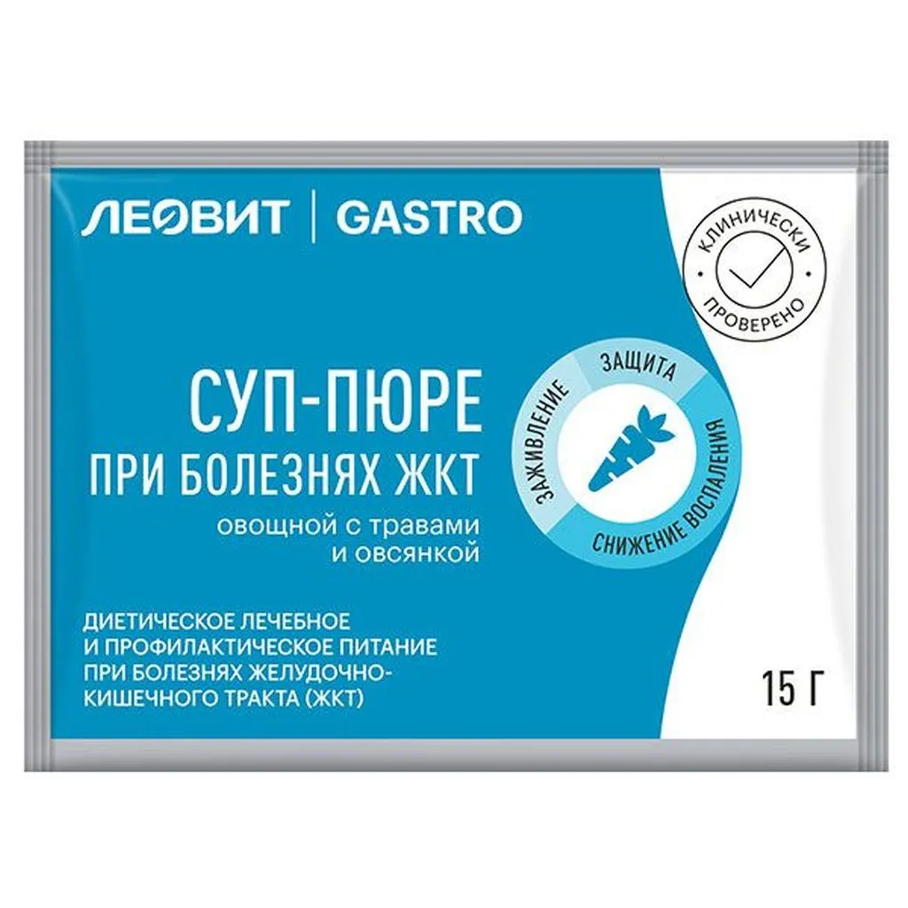 Леовит Gastro суп-пюре овощной с травами и овсянкой, 15 г, 1 шт.