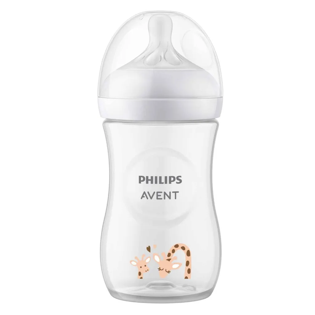 Philips Avent Бутылочка с силиконовой соской Natural Response 1m+, арт. SCY903/66, бутылочка для кормления, средний поток, 260 мл, 1 шт.