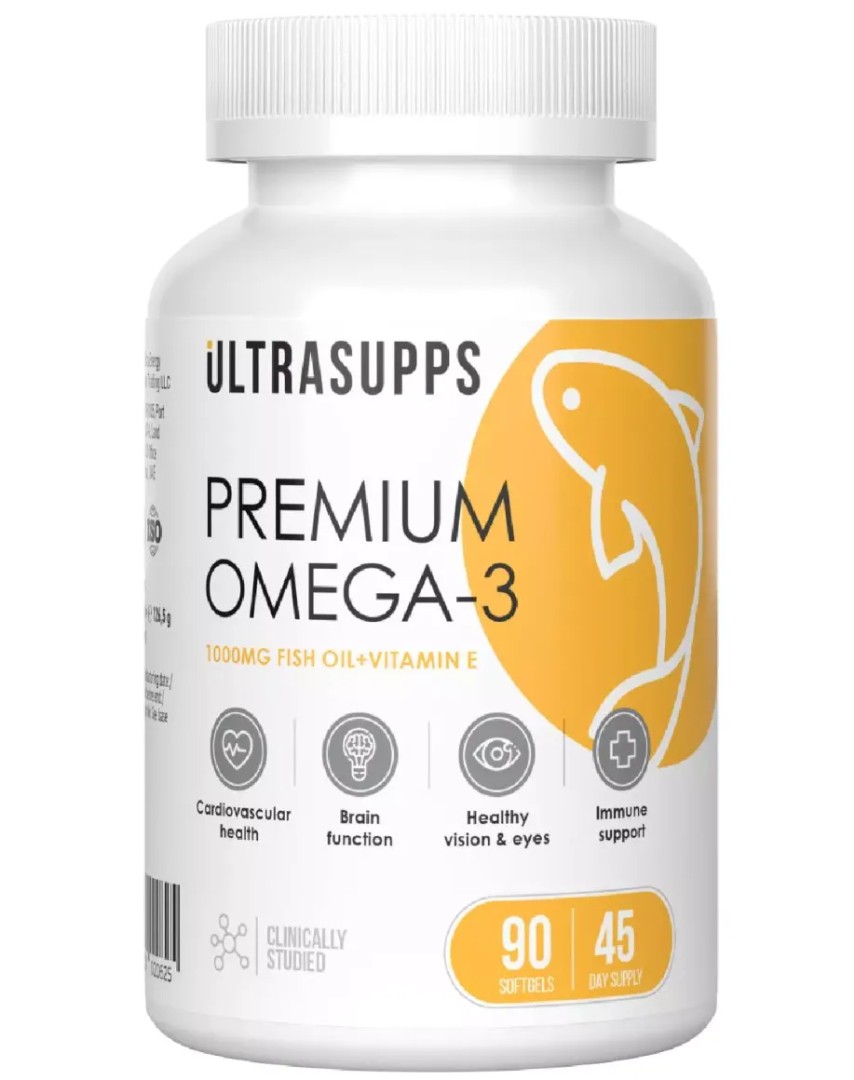 Ultrasupps Премиум Омега-3, капсулы мягкие, 90 шт.