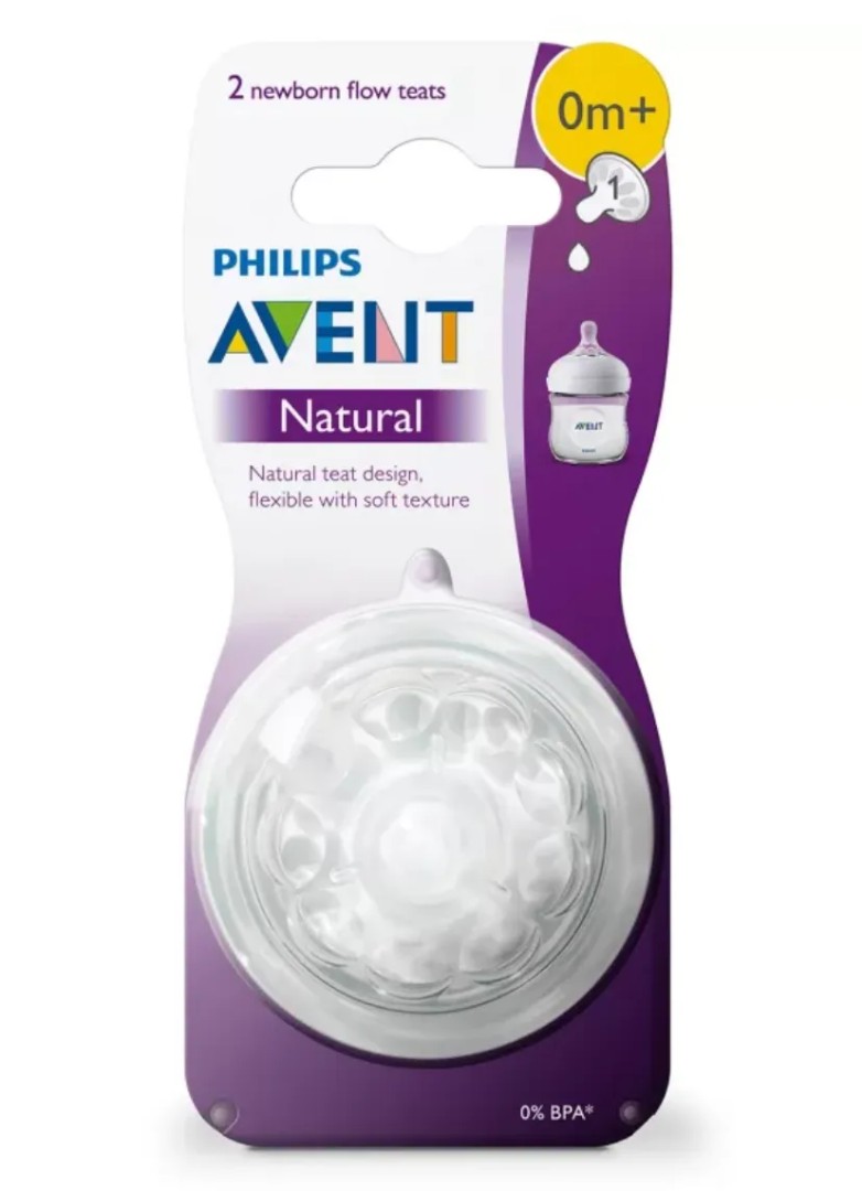 Philips Avent Natural Соска силиконовая 0+, 0+, SCF041/27, для новорожденных, 2 шт.