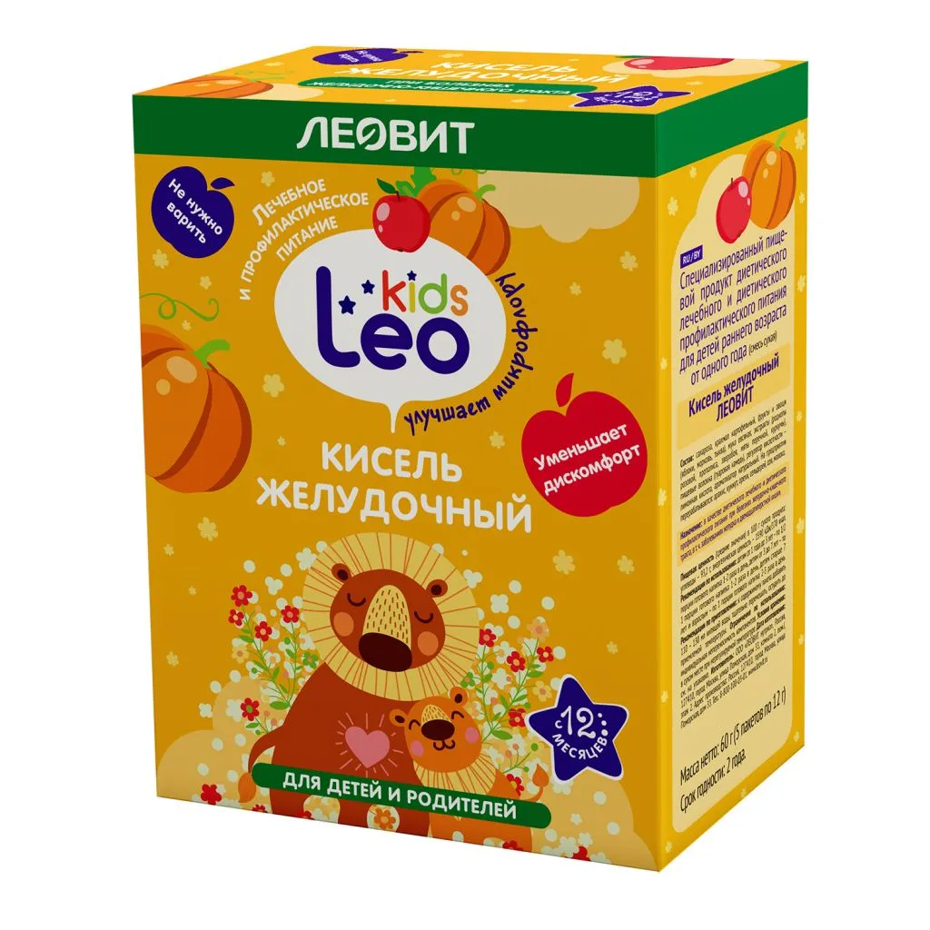 Леовит Leo Kids Кисель желудочный, 12 г, 5 шт.