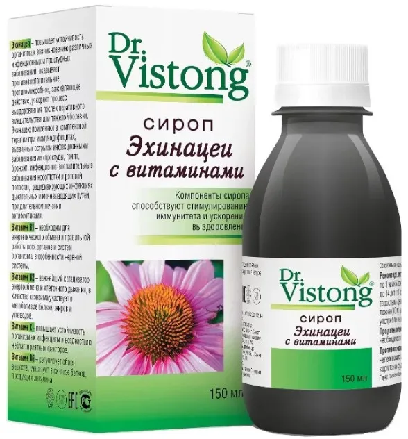 Сироп эхинацеи с витаминами Dr. Vistong, сироп, 150 мл, 1 шт.