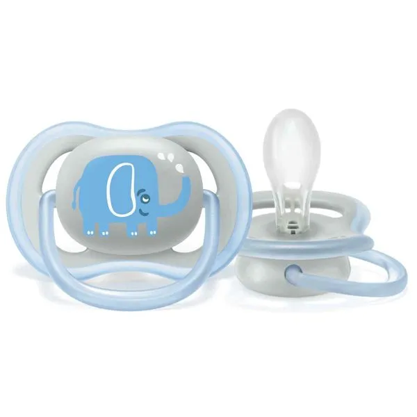 Philips Avent Ultra Air Соска-пустышка, SCF086/78, 6-18 мес, силиконовая ортодонтическая с футляром, 1 шт.