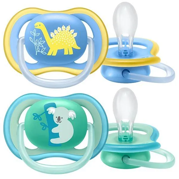 Philips Avent Ultra Air Соска-пустышка, с 18 месяцев, SCF349/11, силиконовая ортодонтическая с футляром, 2 шт.