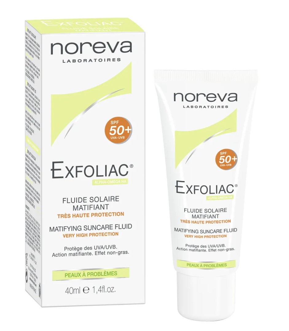 Noreva Exfoliac Матирующая солнцезащитная эмульсия SPF50+, эмульсия, 40 мл, 1 шт.