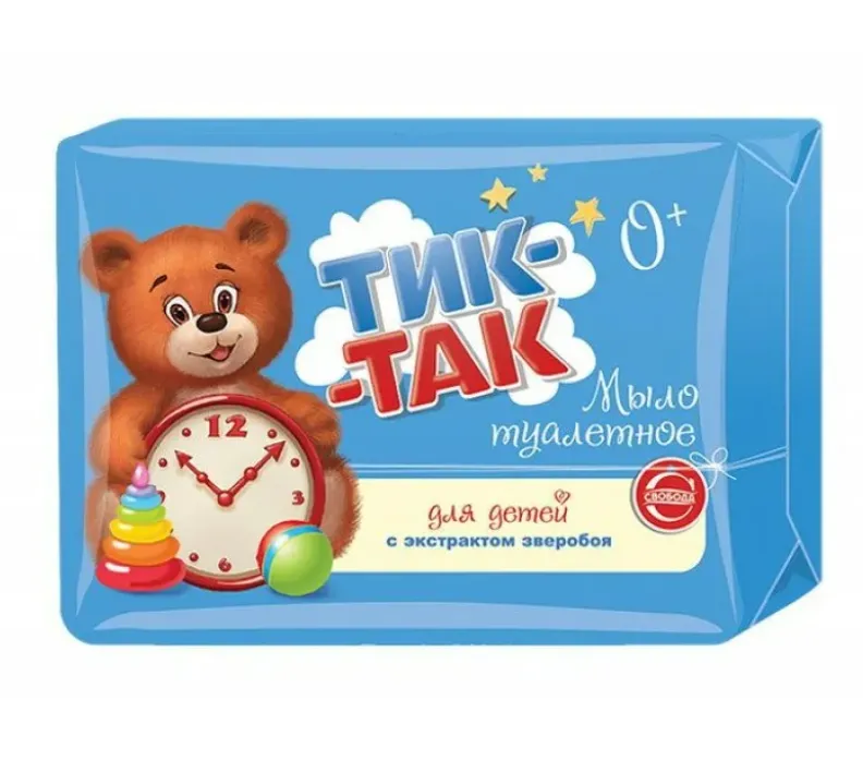 Мыло туалетное Тик-так, 150 г, мыло, с экстрактом зверобоя, 1 шт.