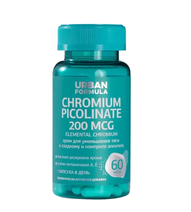 Urban Formula Chromium picolinate Пиколинат хрома, 200 мкг, капсулы, 60 шт.