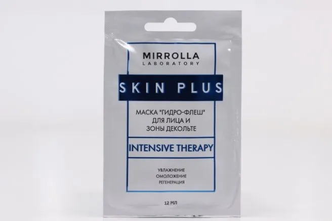 Skin Plus Маска-детокс для лица и зоны декольте Гидро-флеш, маска для лица, 12 мл, 1 шт.