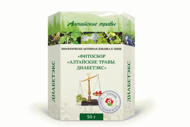 Алтайские травы Диабетэкс фитосбор, фиточай, 50 г, 1 шт.